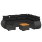vidaXL Set de sofás de jardín 8 piezas y cojines ratán sintético negro