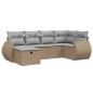 vidaXL Juego de sofás jardín con cojines beige mezcla 6 pzas ratán PE vidaXL Juego de sofás jardín con cojines beige mezcla 6 pzas ratán PE