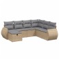vidaXL Juego de sofás jardín con cojines beige mezcla 7 pzas ratán PE vidaXL Juego de sofás jardín con cojines beige mezcla 7 pzas ratán PE