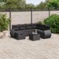 vidaXL Set de sofás de jardín 8 piezas y cojines ratán sintético negro vidaXL Set de sofás de jardín 8 piezas y cojines ratán sintético negro