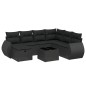 vidaXL Set de sofás de jardín 8 piezas y cojines ratán sintético negro vidaXL Set de sofás de jardín 8 piezas y cojines ratán sintético negro