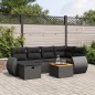 vidaXL Set de comedor de jardín 7 pzas y cojines ratán sintético negro vidaXL Set de comedor de jardín 7 pzas y cojines ratán sintético negro