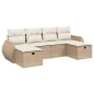 vidaXL Juego de sofás jardín con cojines 6 pzas ratán sintético beige vidaXL Juego de sofás jardín con cojines 6 pzas ratán sintético beige