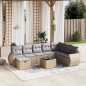 vidaXL Juego de sofás jardín con cojines beige mezcla 9 pzas ratán PE vidaXL Juego de sofás jardín con cojines beige mezcla 9 pzas ratán PE