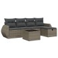 vidaXL Set de muebles de jardín 6 pzas y cojines ratán sintético gris vidaXL Set de muebles de jardín 6 pzas y cojines ratán sintético gris