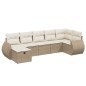 vidaXL Set sofás de jardín 7 piezas y cojines ratán sintético beige vidaXL Set sofás de jardín 7 piezas y cojines ratán sintético beige