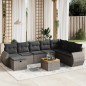 vidaXL Set de muebles de jardín 9 pzas y cojines ratán sintético gris vidaXL Set de muebles de jardín 9 pzas y cojines ratán sintético gris