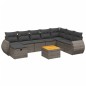 vidaXL Set de muebles de jardín 9 pzas y cojines ratán sintético gris vidaXL Set de muebles de jardín 9 pzas y cojines ratán sintético gris