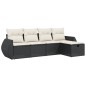 vidaXL Set de muebles de jardín 5 pzas y cojines ratán sintético negro vidaXL Set de muebles de jardín 5 pzas y cojines ratán sintético negro