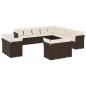 vidaXL Set de sofás de jardín con cojines 13 piezas ratán PE marrón vidaXL Set de sofás de jardín con cojines 13 piezas ratán PE marrón