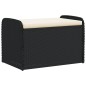 vidaXL Banco de almacenaje con cojín ratán sintético negro 80x51x52 cm vidaXL Banco de almacenaje con cojín ratán sintético negro 80x51x52 cm
