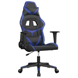 vidaXL Silla gaming cuero sintético negro y azul