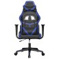 vidaXL Silla gaming cuero sintético negro y azul