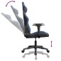 vidaXL Silla gaming cuero sintético negro y azul