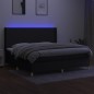 vidaXL Cama box spring colchón y luces LED tela negro 200x200 cm vidaXL Cama box spring colchón y luces LED tela negro 200x200 cm