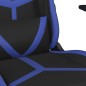 vidaXL Silla gaming cuero sintético negro y azul