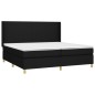 vidaXL Cama box spring colchón y luces LED tela negro 200x200 cm vidaXL Cama box spring colchón y luces LED tela negro 200x200 cm