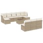 vidaXL Set de sofás de jardín 11pzas con cojines ratán sintético beige vidaXL Set de sofás de jardín 11pzas con cojines ratán sintético beige