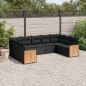 vidaXL Set de sofás de jardín 8 piezas y cojines ratán sintético negro vidaXL Set de sofás de jardín 8 piezas y cojines ratán sintético negro