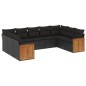 vidaXL Set de sofás de jardín 8 piezas y cojines ratán sintético negro vidaXL Set de sofás de jardín 8 piezas y cojines ratán sintético negro