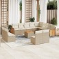 vidaXL Set sofás de jardín con cojines 13 pzas ratán sintético beige vidaXL Set sofás de jardín con cojines 13 pzas ratán sintético beige