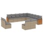 vidaXL Set sofás de jardín con cojines 13 pzas ratán sintético beige vidaXL Set sofás de jardín con cojines 13 pzas ratán sintético beige