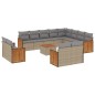 vidaXL Set sofás de jardín con cojines 13 pzas ratán sintético beige vidaXL Set sofás de jardín con cojines 13 pzas ratán sintético beige