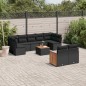 vidaXL Set de sofás de jardín 10 pzas cojines ratán sintético negro vidaXL Set de sofás de jardín 10 pzas cojines ratán sintético negro