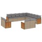 vidaXL Set sofás de jardín con cojines 13 pzas ratán sintético beige vidaXL Set sofás de jardín con cojines 13 pzas ratán sintético beige