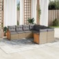 vidaXL Juego de sofás de jardín con cojines beige 8 pzas ratán PE vidaXL Juego de sofás de jardín con cojines beige 8 pzas ratán PE