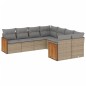 vidaXL Juego de sofás de jardín con cojines beige 8 pzas ratán PE vidaXL Juego de sofás de jardín con cojines beige 8 pzas ratán PE
