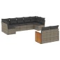 vidaXL Set de muebles de jardín 9 pzas y cojines ratán sintético gris vidaXL Set de muebles de jardín 9 pzas y cojines ratán sintético gris