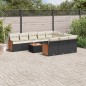 vidaXL Set de sofás de jardín 11 pzas y cojines ratán sintético negro vidaXL Set de sofás de jardín 11 pzas y cojines ratán sintético negro