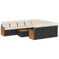 vidaXL Set de sofás de jardín 11 pzas y cojines ratán sintético negro vidaXL Set de sofás de jardín 11 pzas y cojines ratán sintético negro