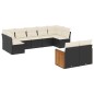 vidaXL Set de sofás de jardín 8 piezas y cojines ratán sintético negro vidaXL Set de sofás de jardín 8 piezas y cojines ratán sintético negro