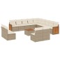 vidaXL Set sofás de jardín 14 pzas con cojines ratán sintético beige vidaXL Set sofás de jardín 14 pzas con cojines ratán sintético beige