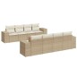 vidaXL Set de sofás de jardín 9 pzas con cojines ratán sintético beige vidaXL Set de sofás de jardín 9 pzas con cojines ratán sintético beige