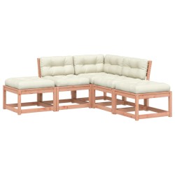 vidaXL Set de sofás jardín 5 pzas con cojines madera maciza Douglas