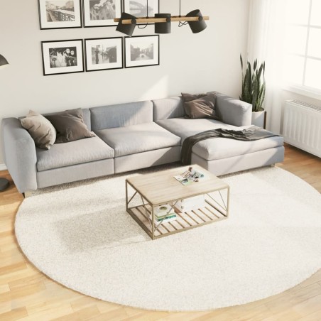 vidaXL Alfombra de pelo largo moderna crema Ø 280 cm