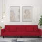 vidaXL Sofá cama de 2 plazas con dos almohadas terciopelo rojo tinto vidaXL Sofá cama de 2 plazas con dos almohadas terciopelo rojo tinto
