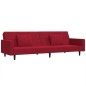 vidaXL Sofá cama de 2 plazas con dos almohadas terciopelo rojo tinto vidaXL Sofá cama de 2 plazas con dos almohadas terciopelo rojo tinto
