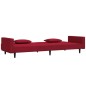 vidaXL Sofá cama de 2 plazas con dos almohadas terciopelo rojo tinto vidaXL Sofá cama de 2 plazas con dos almohadas terciopelo rojo tinto