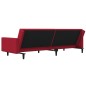 vidaXL Sofá cama de 2 plazas con dos almohadas terciopelo rojo tinto vidaXL Sofá cama de 2 plazas con dos almohadas terciopelo rojo tinto