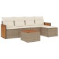 vidaXL Juego de sofás jardín con cojines 6 pzas ratán sintético beige vidaXL Juego de sofás jardín con cojines 6 pzas ratán sintético beige