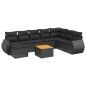 vidaXL Set de sofás de jardín 8 piezas y cojines ratán sintético negro vidaXL Set de sofás de jardín 8 piezas y cojines ratán sintético negro