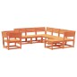 vidaXL Juego de muebles jardín 8 pzas madera maciza pino marrón cera vidaXL Juego de muebles jardín 8 pzas madera maciza pino marrón cera