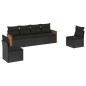 vidaXL Set de sofás de jardín 6 piezas y cojines ratán sintético negro vidaXL Set de sofás de jardín 6 piezas y cojines ratán sintético negro
