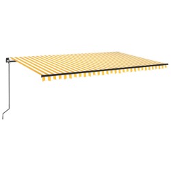 vidaXL Toldo retráctil manual amarillo y blanco 500x300 cm