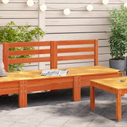 vidaXL Sofás de jardín sin reposabrazos 2 uds pino macizo marrón cera