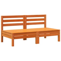 vidaXL Sofás de jardín sin reposabrazos 2 uds pino macizo marrón cera